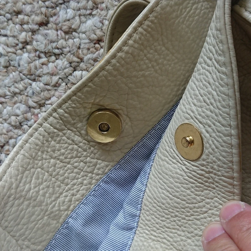 Henri Lou cream color Leather Hobo bag